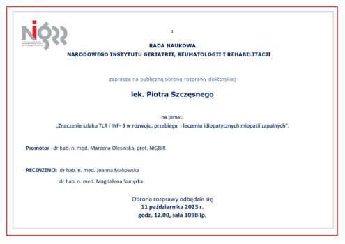 Zawiadomienie obrona lek. Piotra Szczesnego poziom 1 1 pdf