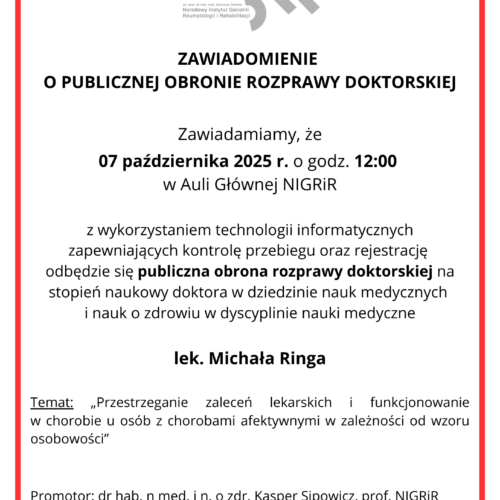 zawiadomienie M. Ring