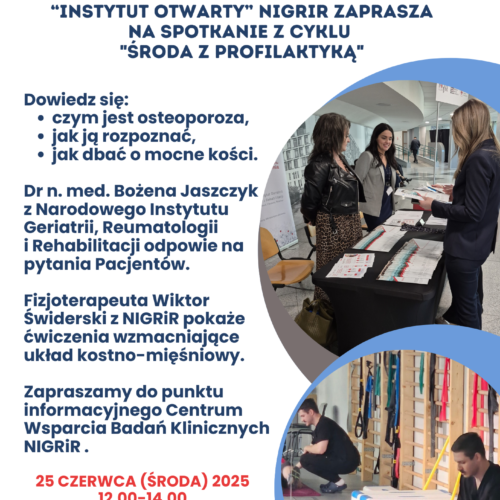 Zadbaj o mocne kości - spotkaj się ze specjalistami Narodowego Instytutu Geriatrii, Reumatologii i Rehabilitacji
