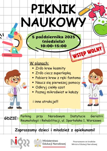 Odkryj w sobie naukowca – pomogą w tym specjaliści Narodowego Instytutu Geriatrii, Reumatologii i Rehabilitacji.