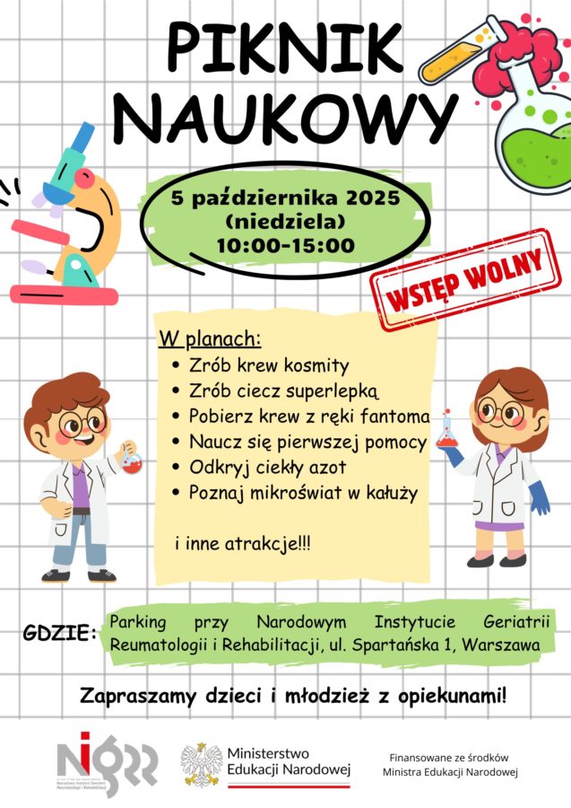Odkryj w sobie naukowca – pomogą w tym specjaliści Narodowego Instytutu Geriatrii, Reumatologii i Rehabilitacji.