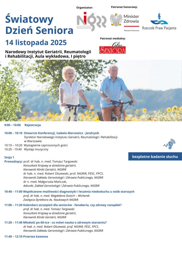 Światowy Dzień Seniora w NIGRiR — nauka, profilaktyka i zdrowe starzenie się.