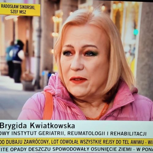 Specjaliści Narodowego Instytutu Geriatrii, Reumatologii i Rehabilitacji są cenieni przez dziennikarzy ogólnopolskich mediach. Często zabierają głos wyjaśniając zagadnienia medyczne. 1 Specjaliści Narodowego Instytutu Geriatrii, Reumatologii i Rehabilitacji są cenieni przez dziennikarzy ogólnopolskich mediach. Często zabierają głos wyjaśniając zagadnienia medyczne.